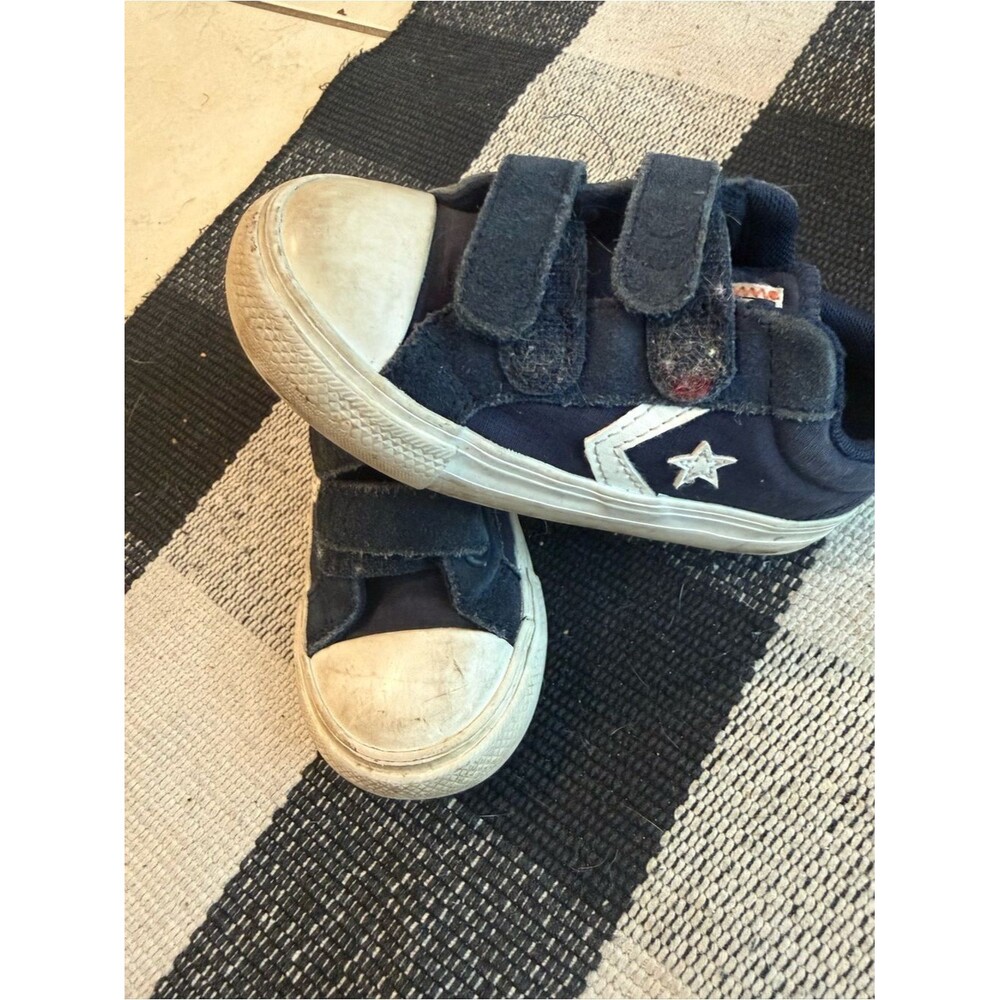Converse Toddler Navy Kids Strap Star Sneakers by Converse Size 8